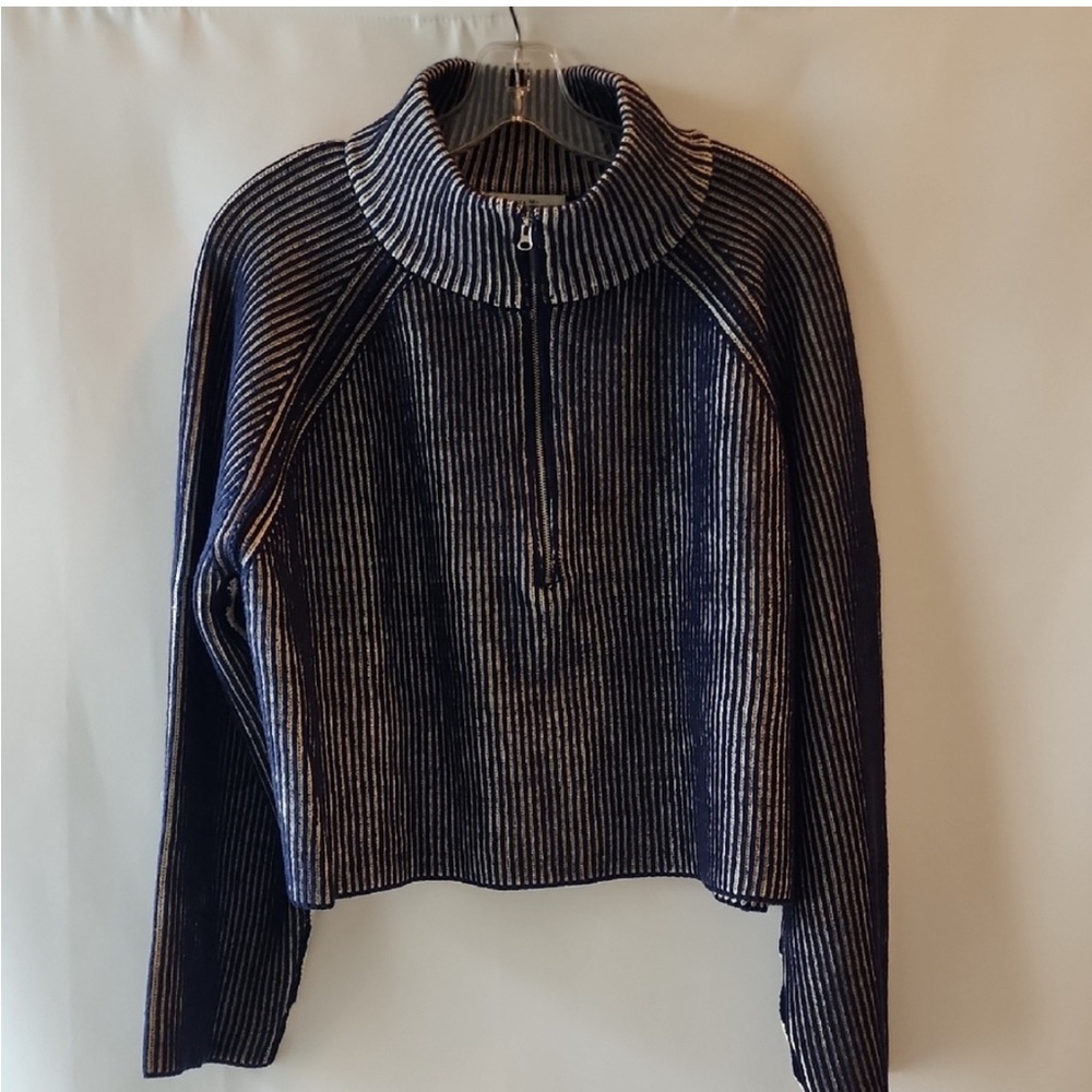 Striped Navy and White Women's Sweater
